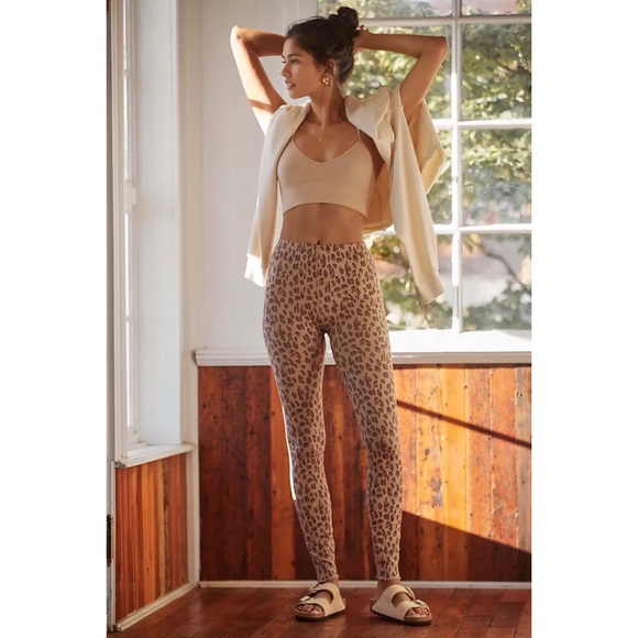 Anthropologie Leopard Waffle Leggings - Picture 4 of 7